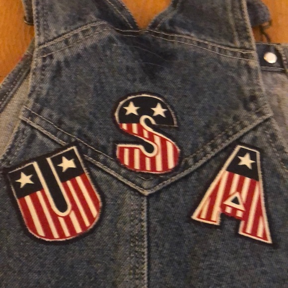 Oshkosh Boutique custom made July 4th overalls - Picture 7 of 12